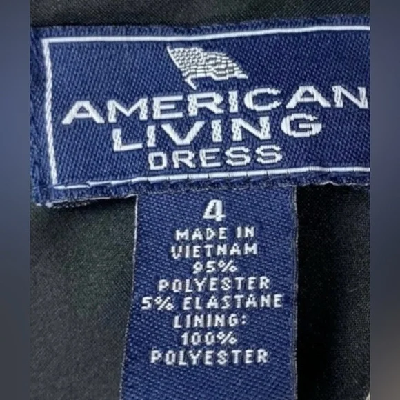 American Living Black Cap Sleeve Midi Dress size 4 - Picture 6 of 6